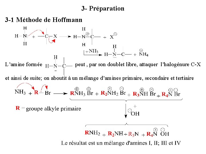 3 - Préparation 3 -1 Méthode de Hoffmann L’amine formée peut , par son
