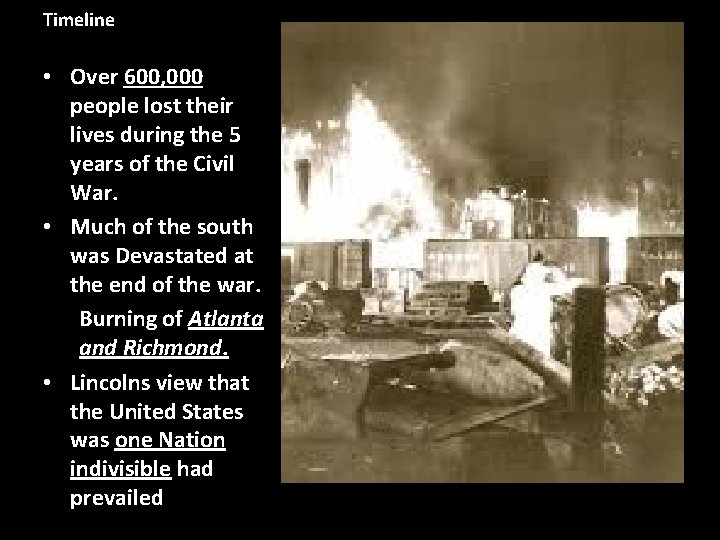 Timeline • Over 600, 000 people lost their lives during the 5 years of Timeline • Over 600, 000 people lost their lives during the 5 years of