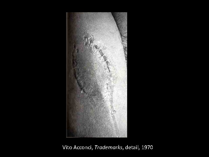 Vito Acconci, Trademarks, detail, 1970 