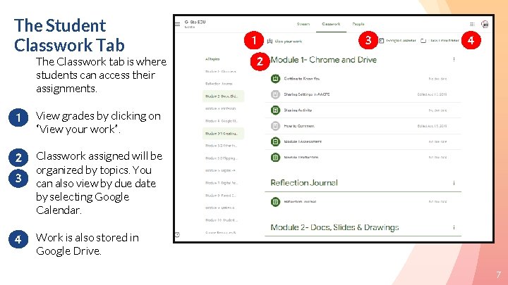 The Student Classwork Tab The Classwork tab is where students can access their assignments.