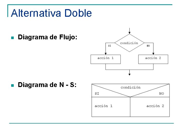 Alternativa Doble Diagrama de Flujo: Diagrama de N - S: 