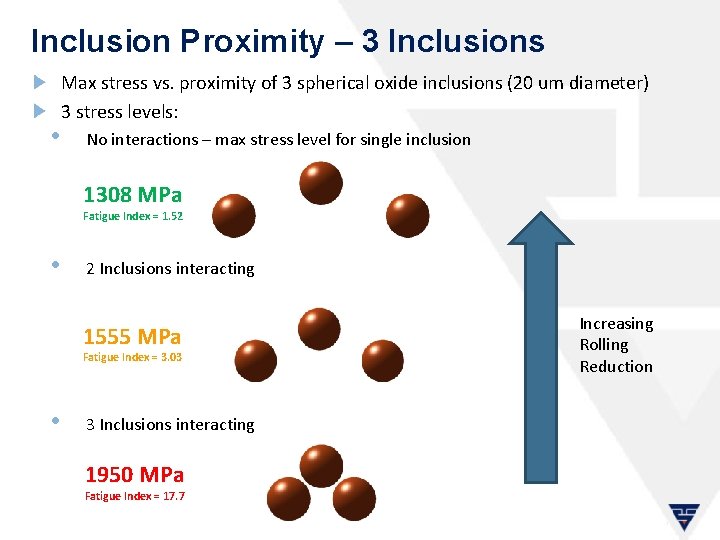 Inclusion Proximity – 3 Inclusions • Max stress vs. proximity of 3 spherical oxide