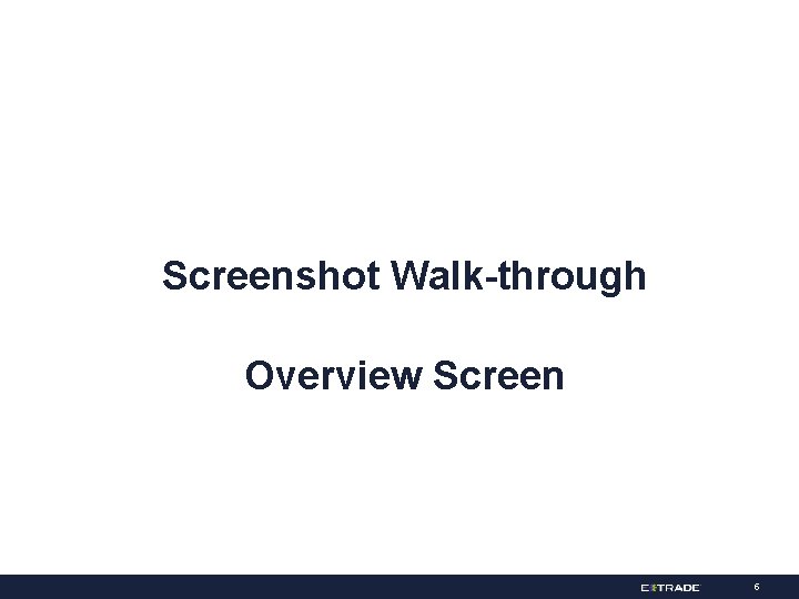 Screenshot Walk-through Overview Screen 5 