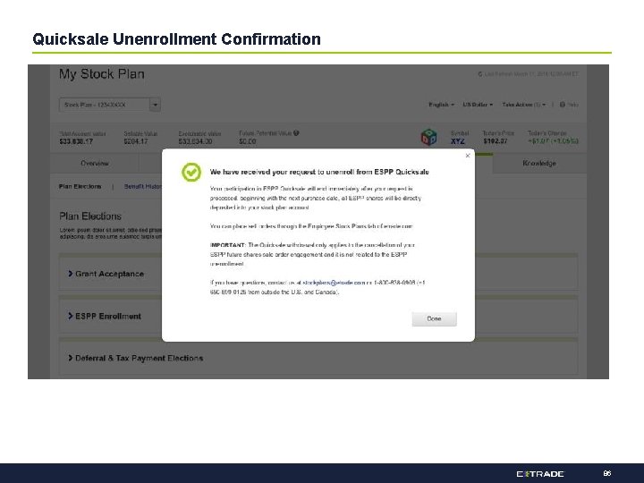 Quicksale Unenrollment Confirmation 86 