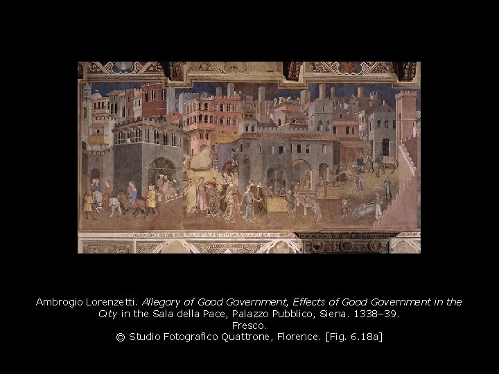 Ambrogio Lorenzetti. Allegory of Good Government, Effects of Good Government in the City in Ambrogio Lorenzetti. Allegory of Good Government, Effects of Good Government in the City in