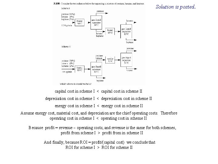 Solution is posted. capital cost in scheme I < capital cost in scheme II