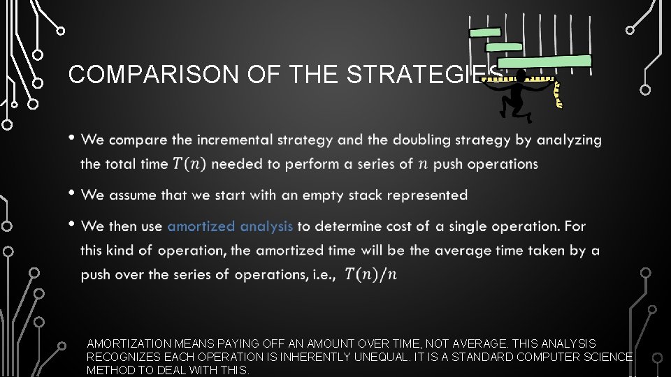 COMPARISON OF THE STRATEGIES • AMORTIZATION MEANS PAYING OFF AN AMOUNT OVER TIME, NOT