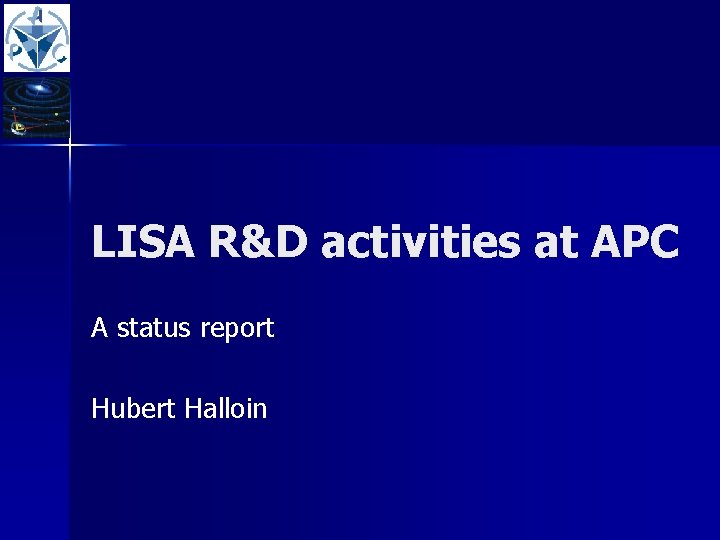 Lisa Rd Matching Board LISA RD activities at APC A status report