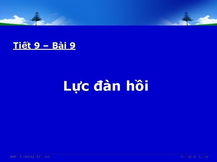 Tiết 9 – Bài 9 Lực đàn hồi www. themegallery. com Company Logo 
