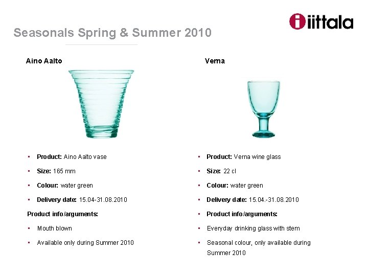 Seasonals Spring & Summer 2010 Aino Aalto Verna • Product: Aino Aalto vase •
