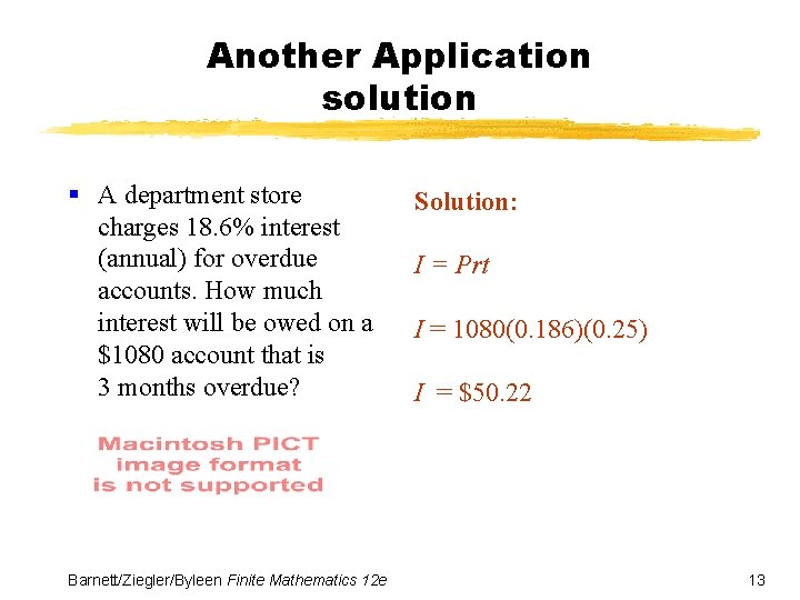 Another Application solution § A department store charges 18. 6% interest (annual) for overdue Another Application solution § A department store charges 18. 6% interest (annual) for overdue