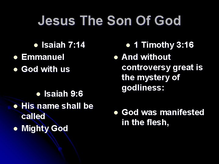 Jesus The Son Of God Isaiah 7: 14 Emmanuel God with us l Isaiah