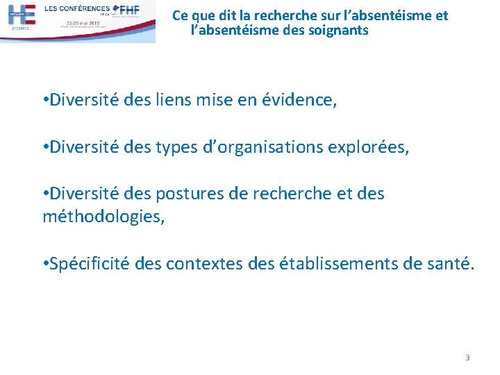 Ce que dit la recherche sur l’absentéisme et l’absentéisme des soignants • Diversité des