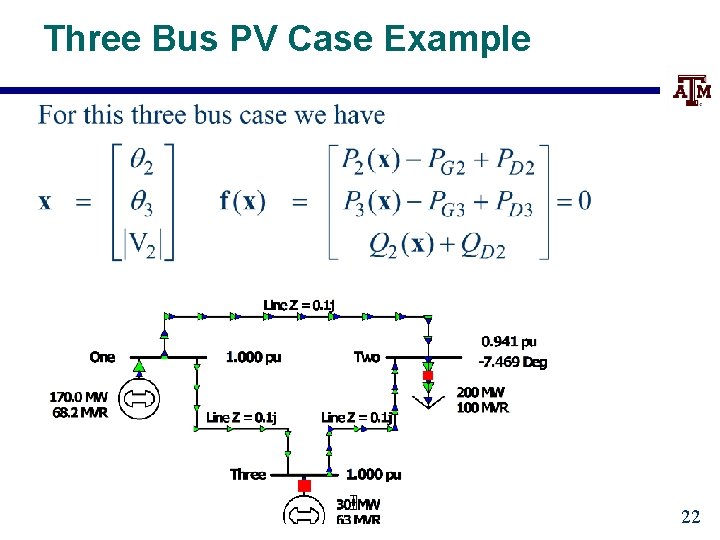 Three Bus PV Case Example 22 