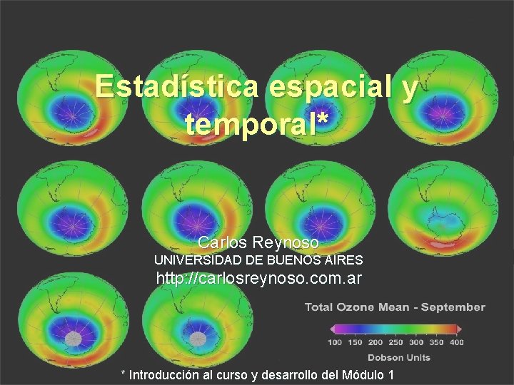 Estadística espacial y temporal* Carlos Reynoso UNIVERSIDAD DE BUENOS AIRES http: //carlosreynoso. com. ar