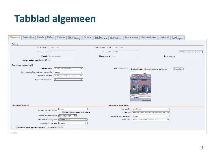 Tabblad algemeen │3 