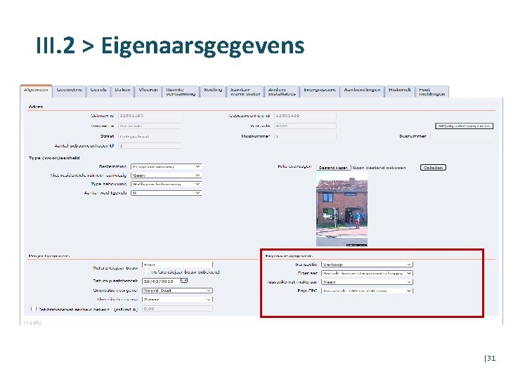 III. 2 > Eigenaarsgegevens │31 