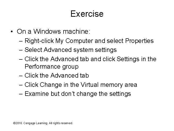 Exercise • On a Windows machine: – Right-click My Computer and select Properties –