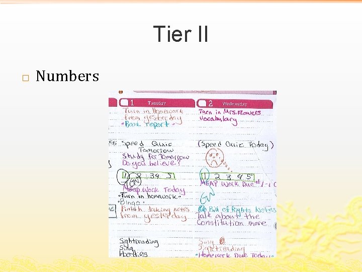 Tier II � Numbers 