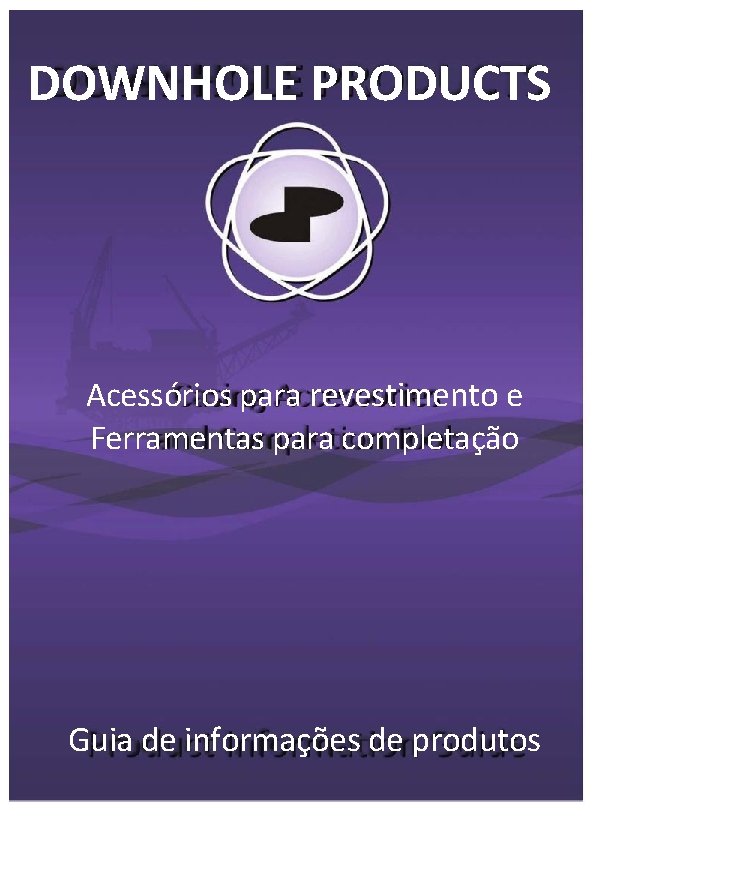 DOWNHOLE PRODUCTS Acessórios para revestimento e Ferramentas para completação Guia de informações de produtos