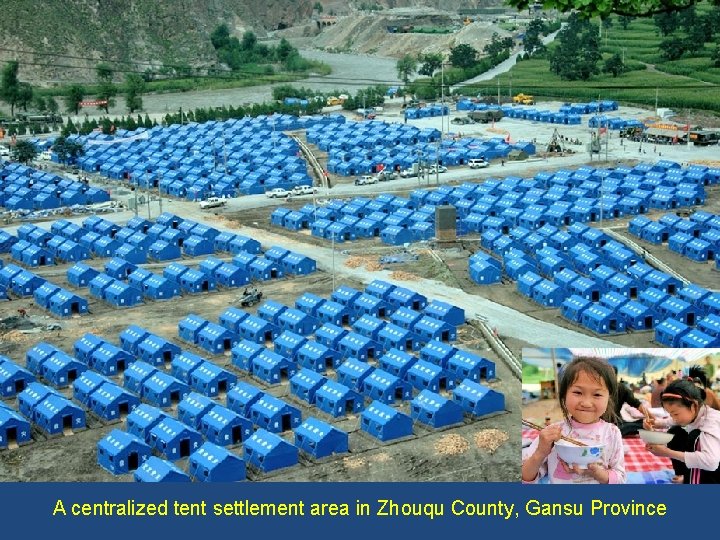 A centralized tent settlement area in Zhouqu County, Gansu Province 