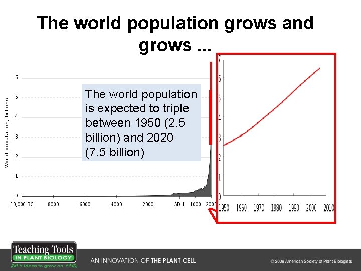 The world population grows and grows. . . The world population is expected to