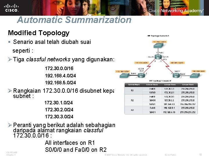 Automatic Summarization Modified Topology § Senario asal telah diubah suai seperti : Ø Tiga