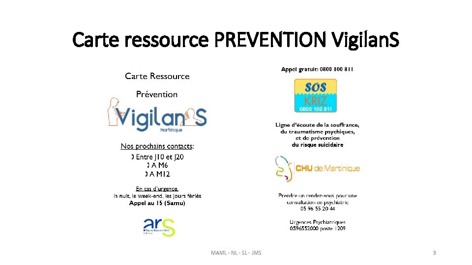 Carte ressource PREVENTION Vigilan. S MAML - NL - SL - JMS 3 