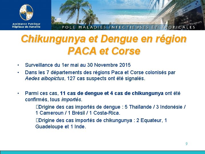 Chikungunya et Dengue en région PACA et Corse • • Surveillance du 1 er