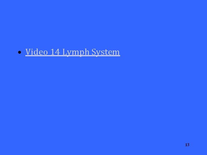  • Video 14 Lymph System 13 