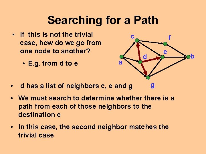 Searching for a Path • If this is not the trivial case, how do
