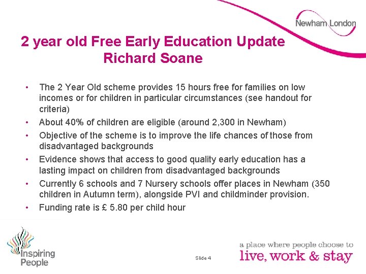 2 year old Free Early Education Update Richard Soane • • • The 2