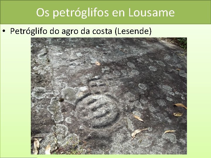 Os petróglifos en Lousame • Petróglifo do agro da costa (Lesende) 