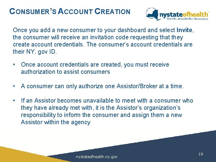 CONSUMER’S ACCOUNT CREATION Once you add a new consumer to your dashboard and select