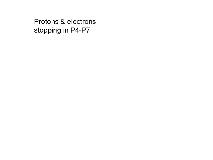 Protons & electrons stopping in P 4 -P 7 