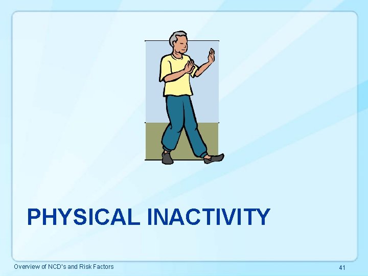 PHYSICAL INACTIVITY Overview of NCD’s and Risk Factors 41 