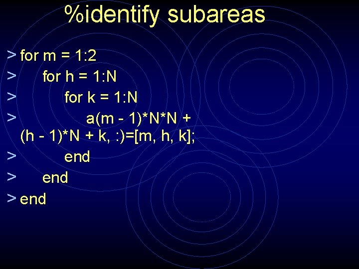 %identify subareas > for m = 1: 2 > for h = 1: N