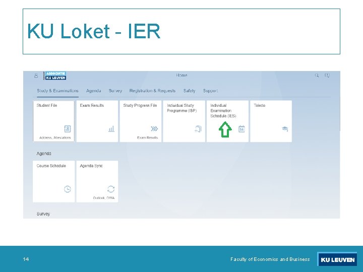 KU Loket - IER 14 Faculty of Economics and Business 