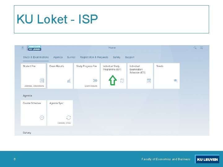 KU Loket - ISP 6 Faculty of Economics and Business 