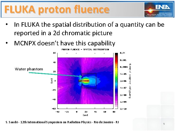 FLUKA proton fluence • In FLUKA the spatial distribution of a quantity can be