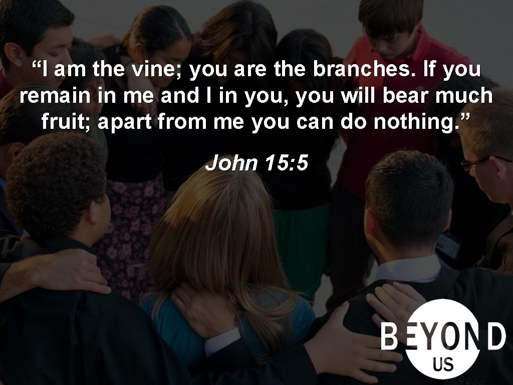 “I am the vine; you are the branches. If you remain in me and