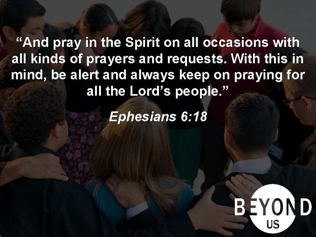 “And pray in the Spirit on all occasions with all kinds of prayers and