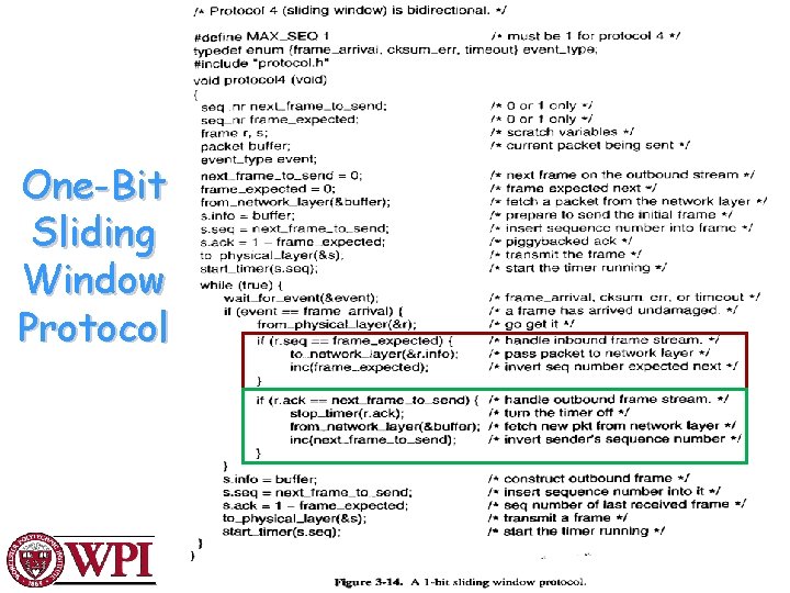 One-Bit Sliding Window Protocol Networks: Data Link Layer 29 