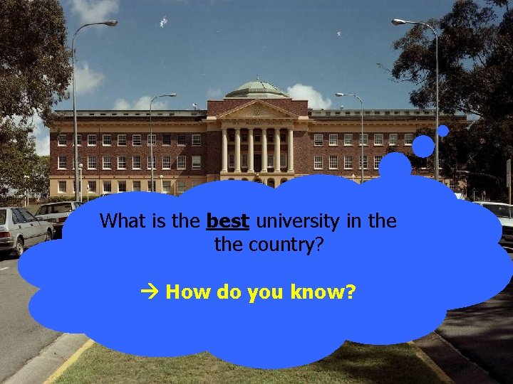 What is the best university in the country? How do you know? 
