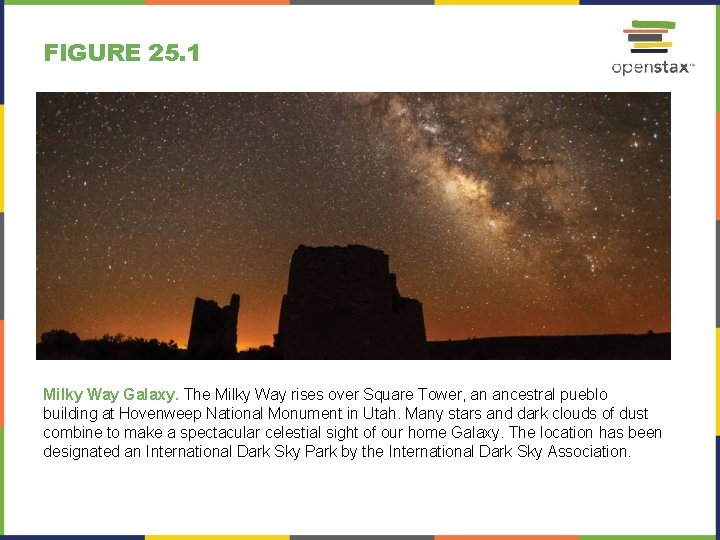 FIGURE 25. 1 Milky Way Galaxy. The Milky Way rises over Square Tower, an