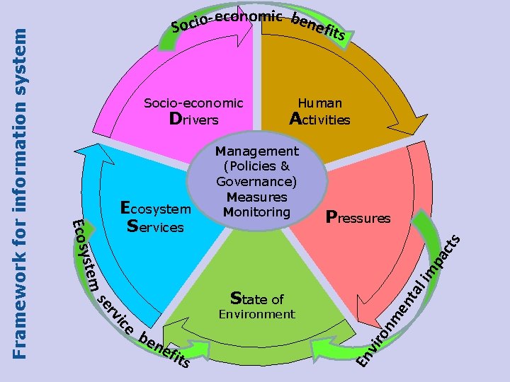 Socio-economic Drivers Ecosystem Services Human Activities Management (Policies & Governance) Measures Monitoring Pressures nt