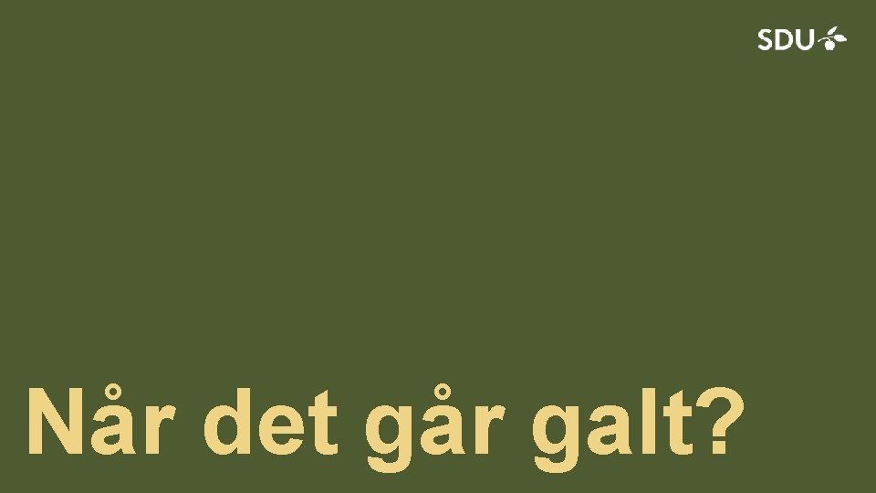 Når det går galt? 19. 33 april 2017 