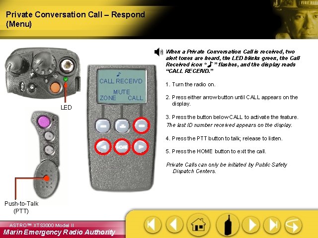 Private Conversation Call – Respond (Menu) When a Private Conversation Call is received, two