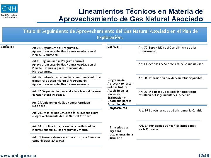 Lineamientos Técnicos en Materia de Aprovechamiento de Gas Natural Asociado Titulo III Seguimiento de