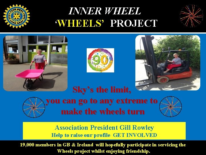 INNER WHEEL ‘WHEELS’ PROJECT Sky’s the limit, you can go to any extreme to